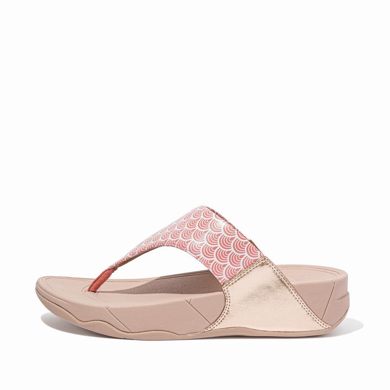 FitFlop Lulu Leder Faux Rosa - FitFlop Zehentrenner Damen Schweiz [MFDW-34780]